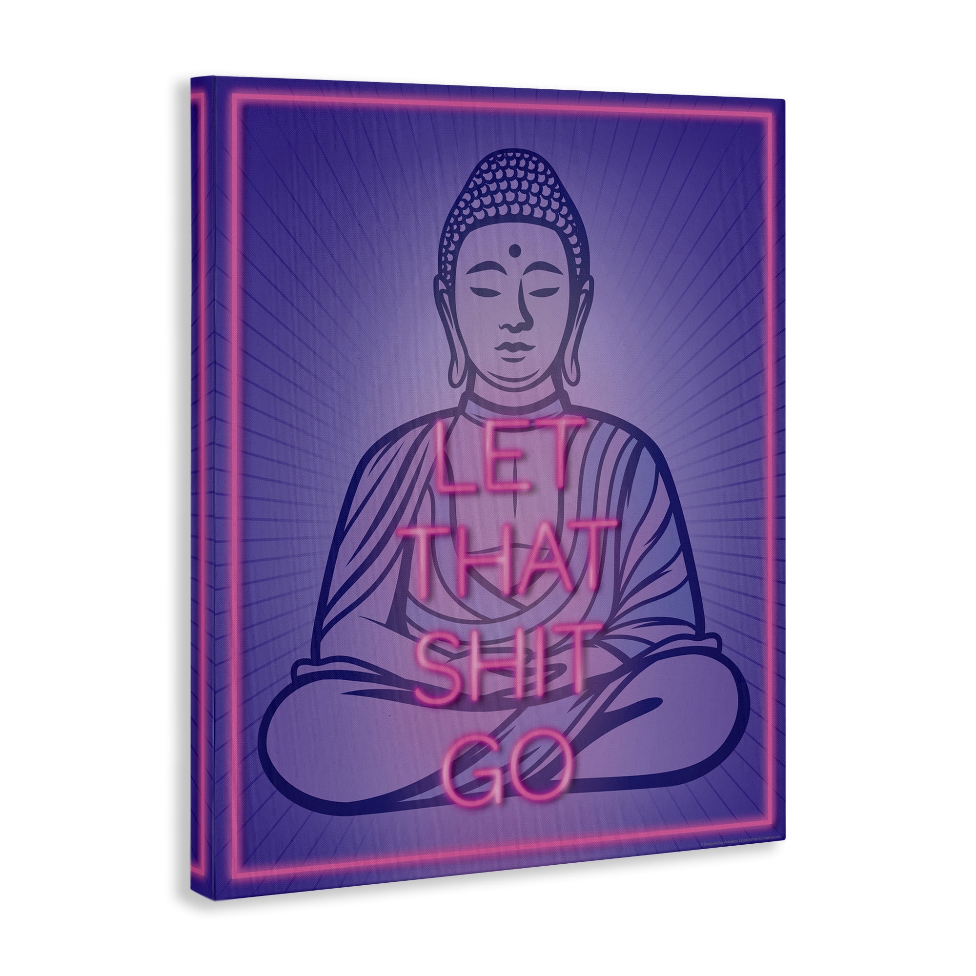 Stupell Industries Let That Sh*t Go Meditation Novelty & Humor Painting Wrapped Canvas Art Print Wall Art, 30 x 40