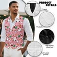thumbnail image 6 of Yuyamidu Santa Claus Mens Suit Vest Pink Christmas Business Formal Dress Vests for Men Snowman Casual Wedding Tuxedo Party Waistcoat Size 4XL, 6 of 7
