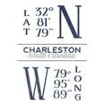 thumbnail image 4 of Charleston, South Carolina - Latitude & Longitude (Blue) - Lantern Press Artwork (12x18 Giclee Art Print, Gallery Framed, Silver Wood), 4 of 4