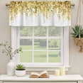 thumbnail image 3 of Yellow Eucalyptus Leaves Valances for Windows, Decorative Rod Pocket Window Valance Curtains, Spring Floral Summer Botanical Short Curtain Drapes for Kitchen/Living Room, 2 Panels, 42" W x 18" L, 3 of 8