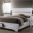 thumbnail image 6 of JERFIT Modern White King Size Bed with Storage Drawers Panel Headboard, Rubber Wood Frame, No Box Spring Needed, 6 of 8