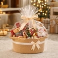 thumbnail image 6 of Dalxymotic Christmas Gift Basket, Cotton Rope Woven Storage Basket with Bow, Holiday Gift Giving Container, Christmas Decorations Indoor Outdoor for Home, Tabletop, Mantel, Shelf, 6 of 7