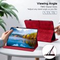 thumbnail image 3 of GSFY for 2024 iPad Pro 11 inch Case M4 (5th Generation), PU Leather Magnetic Closure Protective Folio Stand Cover with Pencil Holder Multiple Viewing Angles for iPad Pro 11 5th Gen - Red Bloom, 3 of 9