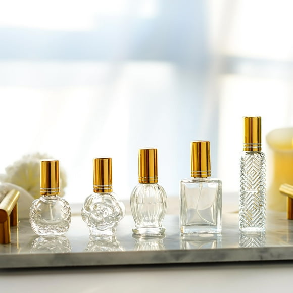 Botellas de perfume H&D HYALINE & DORA Vintage Glass, juego de 5