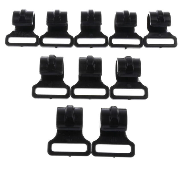 10pcs Herramienta de Pinzas Zulema Abrazadera de Gancho para Tienda Al de Resistencia Negro 2,5 Cm Clips de tienda de campaña