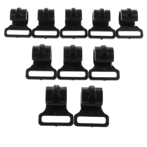 10pcs Herramienta de Pinzas Zulema Abrazadera de Gancho para Tienda Al de Resistencia Negro 2,5 Cm Clips de tienda de campaña