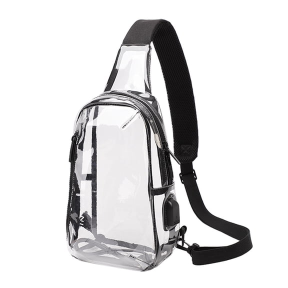 MUSOIE Clear Sling Bag Transparent Purse Bag Crossbody Casual Shoulder Chest Bag for Men Women