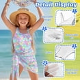 thumbnail image 4 of Xixirimido Rainbow Color Mermaid Scale Print Girls Swimwear One Piece with Adjustable Strap and Removable Bra, Fashion Bathing Suit with Mesh Cover Up Skirt for Teens, Size 11-12 Years, 4 of 7