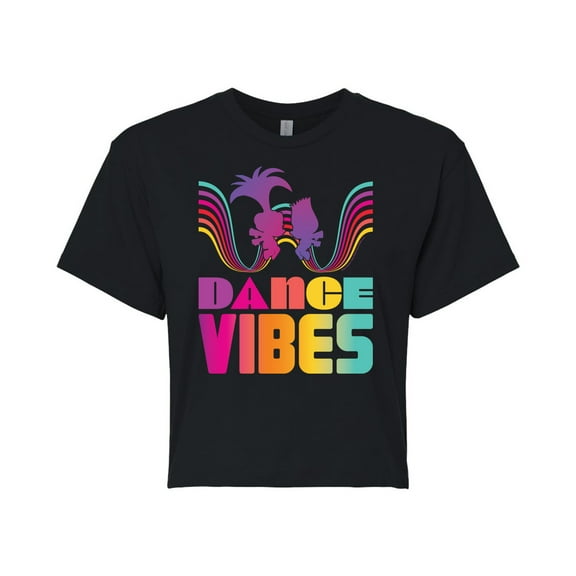 Trolls - Dance Vibes Poppy Branch - Juniors Cropped Cotton Blend T-Shirt