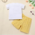 thumbnail image 3 of IDOPIP Toddler Boys Back to School Clothes Set Funny Pattern T Shirt Gingham Shorts Boys Summer Outfits, 3 of 7