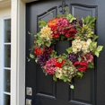 thumbnail image 2 of Artificial Wreath Colorful Hydrangea Wreath Front Door Decoration Wall Background Christmas Decor Hello Spring Home Decoration, 2 of 5