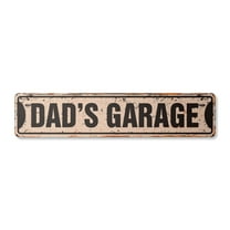 DAD'S GARAGE Vintage Aluminum Street Sign new daddy dad dads manroom rustic metal tin | Indoor/Outdoor |  18" Wide