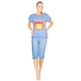 thumbnail image 2 of JEFFRICO Pajamas For Women Capri Set Sleepwear Soft Pajamas Short Sleeve Pajama Sleepshirt With Capri Pants, 2 of 7