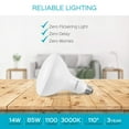 thumbnail image 3 of Luxrite BR40 LED Flood Light Bulbs, 14W=85W, 3000K Soft White, Dimmable, 1100 Lumen, E26 Base, UL Listed 6-Pack, 3 of 8