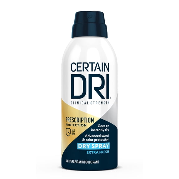 Certain Dri Clinical Prescription Antiperspirant Spray for Excessive Sweat Extra-Fresh Scent for Men & Women 4.2oz
