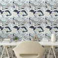 thumbnail image 3 of Ambesonne Aqua Jellyfish Peel & Stick Wallpaper for Home, Octopus Coral Turtle, 13"x72", Multicolor, 3 of 6