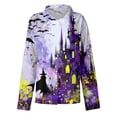 thumbnail image 4 of Halloween Shirts for Women Button Down Collared Novelty Halloween Party Graphic Womens Blouses Fall Clothes Long Sleeve Holiday Outfits Tops Light Purple XL, 4 of 7