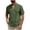 (Style 101)Army Green, variant on Men'S T-Shirt, Men'S Solid-Color Casual Fashion Short-Sleeve Stand-Up Collar Shirt with Half-Button Placket
