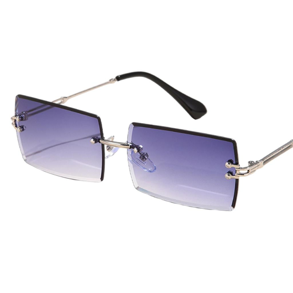Segolike Rectangle Frameless Glasses Rimless Sunglasses Modern Summer Cut Edge Sunglasses Polarized Sunglasses for Running Fishing, adult Unisex, Size