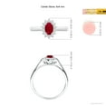 thumbnail image 4 of ANGARA Natural Princess Diana Inspired Ruby Ring with Diamond Halo in 14K White Gold for Women (Size-6x4mm) | July Birthstone, Birthday, Anniversary, Jewelry Gift for Women | Natural Ruby Ring, 4 of 9