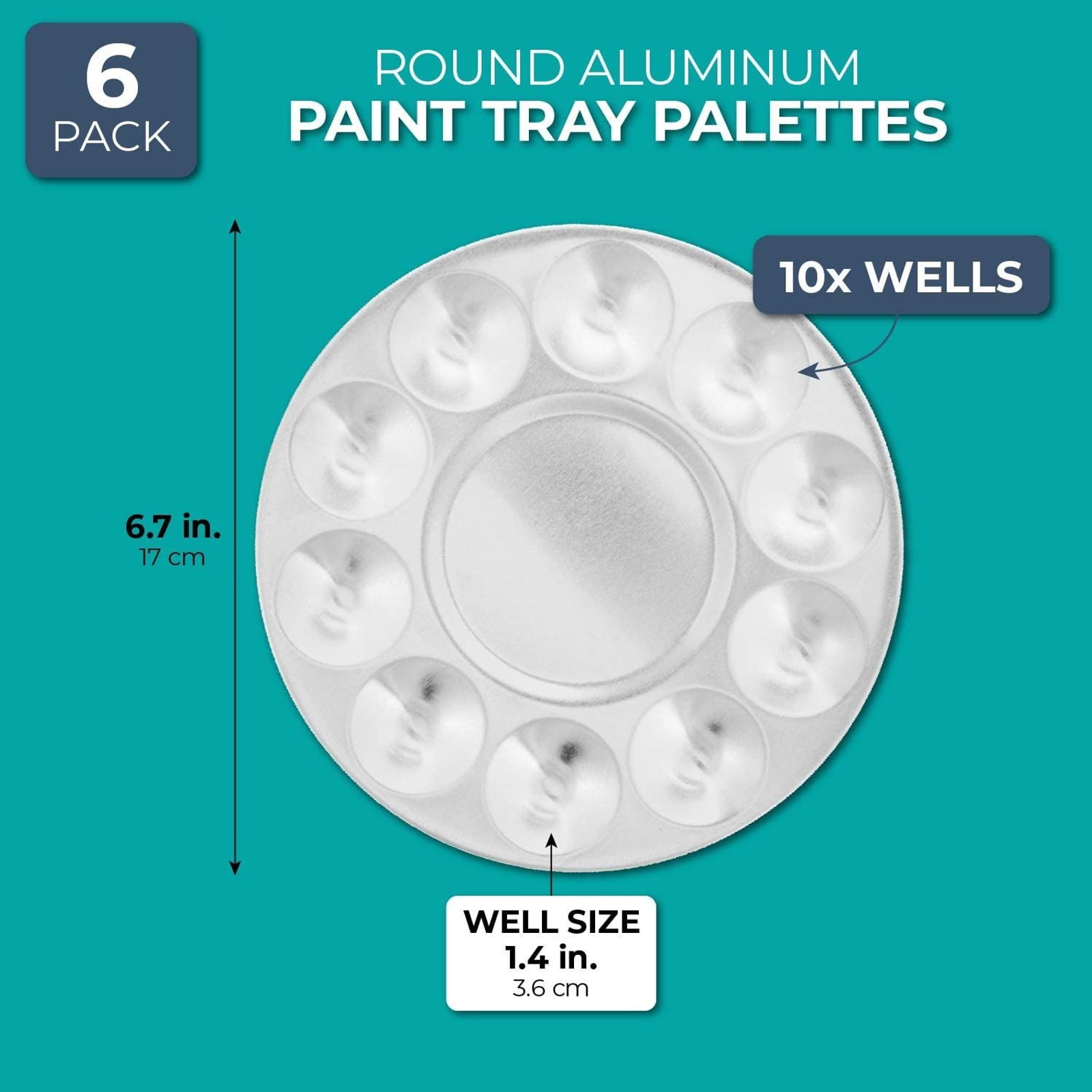 JPISABB 12pcs Paint Tray Palettes Olio Metal Paint Tray Migliore per Acrilico Dipinti di acquarello