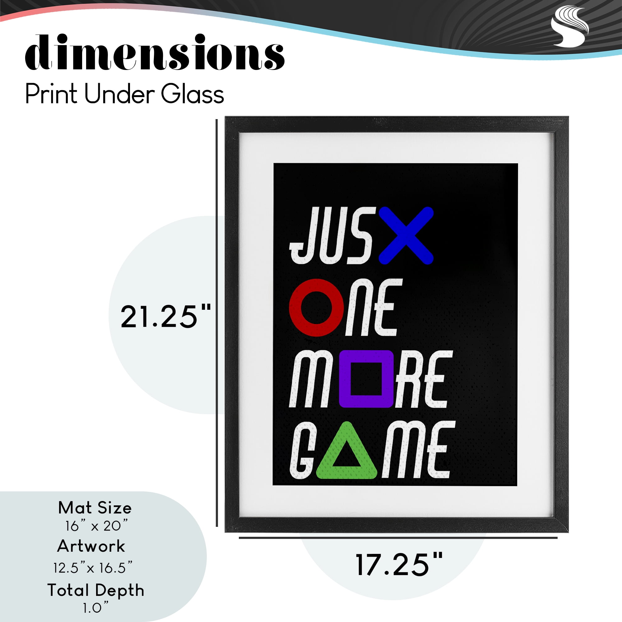 One More Game with Symbols Black Framed Print Under Glass, design by Kim Allen