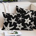 thumbnail image 2 of Black Starfish Coastal Throw Pillow Cover 20 x 30 Inch Decorative Pillow Cover Nautical Summer Ocean Abstract Art Lumbar Pillowcase Seasonal Rectangle Cushion Case for Couch Sofa Bed Living Room, 2 of 9