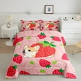 thumbnail image 2 of Manfei Kawaii Dog Corgi Bedding Sets Full with Comforter,Red Strawberry Duvet Insert,Cartoon Pet Animal Comforter Sets Full Size For Girl,Breathable Room Decoration Reversible,3pcs, 2 of 8