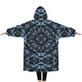 thumbnail image 2 of Oversized Wearable Blanket Hoodie,Blue Abstract Pattern Sherpa Blanket Hoodie with Super Pockets,Super Warm Fuzzy Pullover for Women & Men, 2 of 6