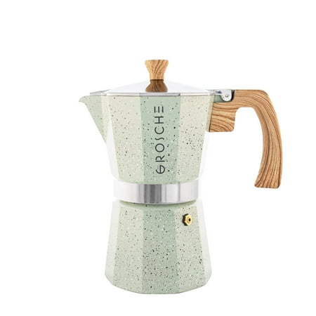 

GROSCHE Milano Stone Stovetop Espresso Maker Moka Pot Home Espresso Coffee Maker - 6 cup Mint Green
