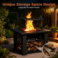 thumbnail image 5 of BALI OUTDOORS 3 in 1 Square Fire Pit with Grill, 31 inch Wood Burning Firepits with Poker for Patio, Backyard, 5 of 10