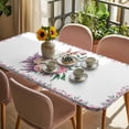 thumbnail image 3 of Easter Bunny Roses Table Cloths for 5 Foot Rectangle Tables, Pink Floral Spring Botanical Patio Waterproof Elastic Fitted Tablecloths, Washable Rectangular Table Cover for Camping, 3 of 8