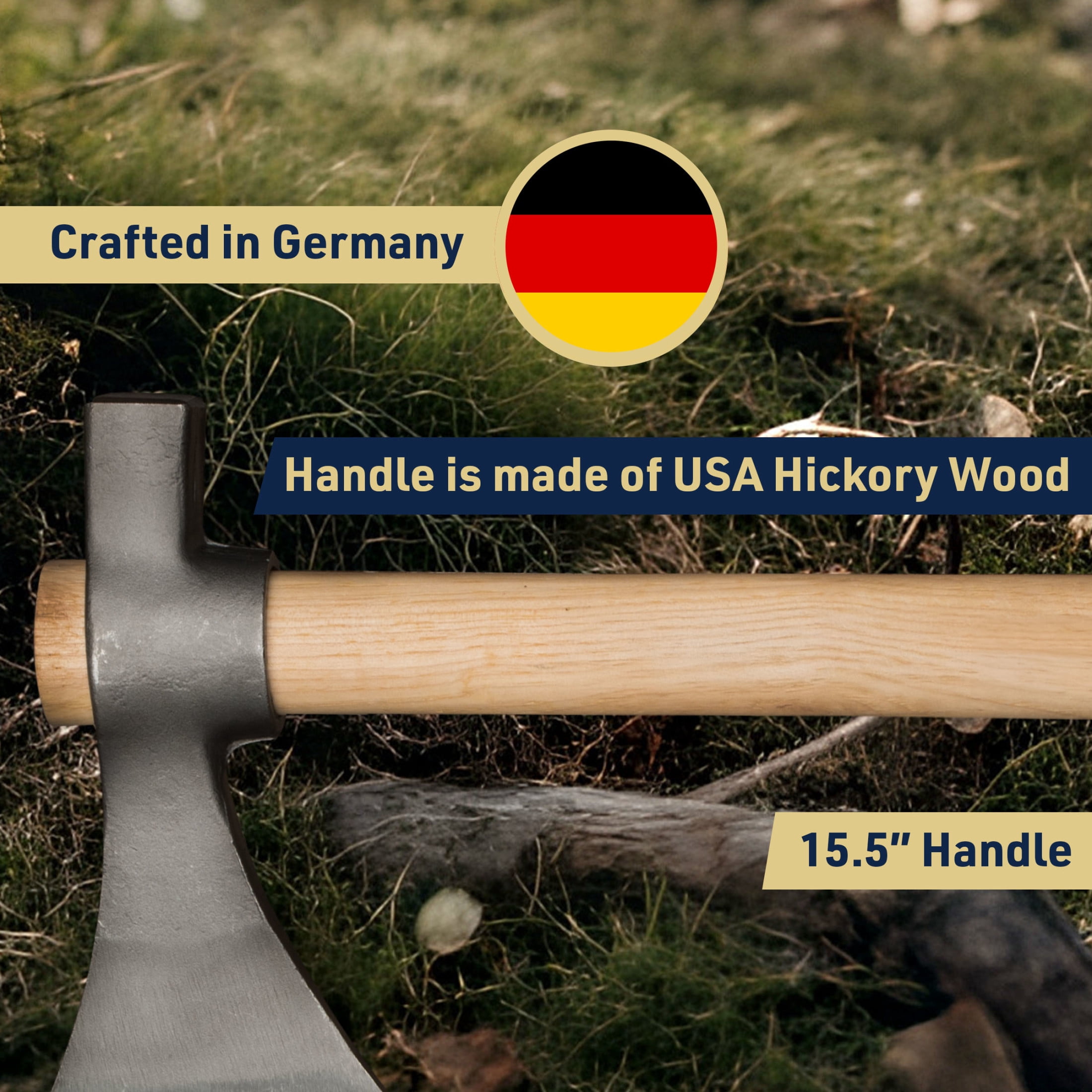 Kings County Tools Camping Hatchet Tomahawk Axe with Drop-Forged Carbon Steel Blade and Wood Handle