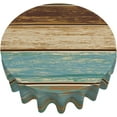 thumbnail image 6 of Wooden Rustic Tablecloth Round Farmhouse Turquoise Table Cloths Washable Rustic Table Cover for Decoration Kitchen Dining Room 60x90 Inch, 6 of 6