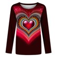 thumbnail image 4 of Blusa informal de manga larga con cuello redondo y estampado de amor para mujer Fridja  hkj2745, 4 of 5