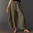 thumbnail image 5 of Evdexr Womens Palazzo Pants Drawstring Lace Trim Trousers 2026 Summer Elastic Palazzo Pant High Waisted Flowy Lightweight Casual with Pockets 2XL, 5 of 5