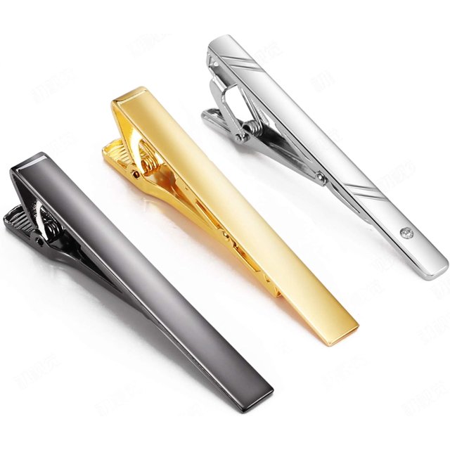 HAHADAXA Pinces à Cravate, Style Mode Simple - Ensemble de 3 Pcs d'Épingles à Cravate pour Hommes, Ensemble de Pinces Barre pour Cravates Régulières Cravate Mariage et Pinces d'Affaires