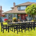 thumbnail image 6 of HDPE Dining Table Set for 10,12-Piece Outdoor Table and Chairs Include 10 Dining Chairs and 2 Pcs 62.5" Patio Dining Table with Umbrella Hole (Black), 6 of 6