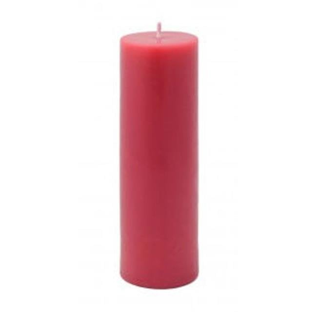 Zest Candle CPZ11424 2 x 6 in. Red Pillar Candle 24pcsCase Bulk