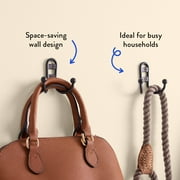 Mainstays, Double Hook Bronze Metal Hooks, for Hanging Towels and Coats, 10 lbs Capacity, 1 Pc