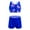 Royal Blue, variant on YONGHS Kids Girls Two-Piece Sport Suit Rear back Cross Top Shorts Set 4-16 Lemon Yellow 12
