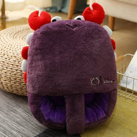 

Zedker Cartoon Plush Crab Foot Warmer Slippers Home Indoor Warm Slippers Carance