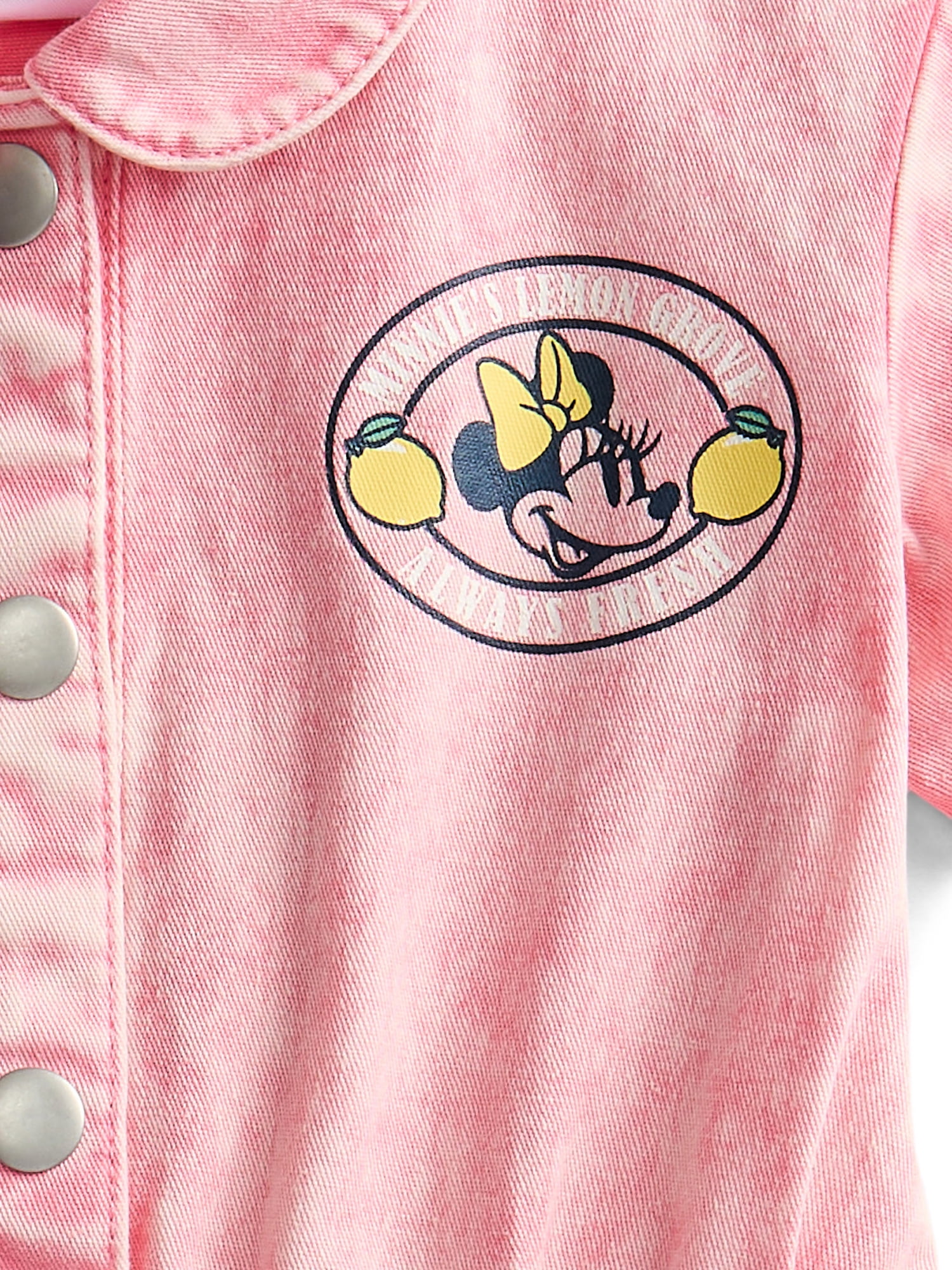 Minnie Mouse Toddler Girl Twill Romper with Short Sleeves, Sizes 12M-5T