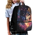 thumbnail image 2 of Uorisanigo Starry Wolf Kids Children School Backpack 17 inch Durable Breathable School Bag Backpack for Girls Boys Primary Elementary Multifunctional Storage Daypack, 2 of 6