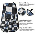 thumbnail image 2 of Yayeee Double Oven Mitt Kitchen Heat Resistant Baking 35" x7" Quilted Glove, Blue Cat Stars, 2 of 6