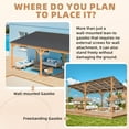 thumbnail image 6 of YODOLLA 20' x 10' Wall-Mounted Outdoor Wood Gazebo, Hardtop Cedar Pergola with Heavy-Duty Awnings for Patio, Deck, Backyard, 6 of 8