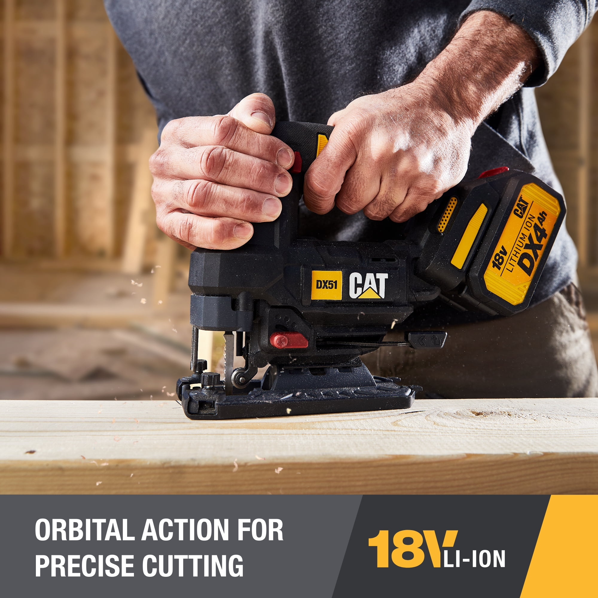 Caterpillar Cat® DX51B 18V 1 FOR ALL Cordless Jig Saw with Brushless Motor (Tool Only)