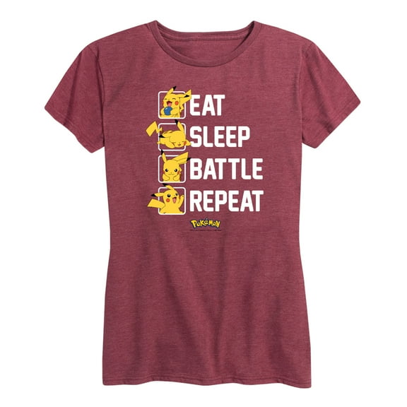 Pokémon - Eat Sleep Battle Repeat - Women's Short Sleeve Graphic T-Shirt