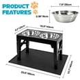 thumbnail image 3 of ZALALOVA Elevated Dog Bowls with Mat, Raised Dog Food Bowl Stand with 2 Stainless Steel Bowls, 5 Height Adjustable(3.15", 8.9", 10",11.2", 12.4") for Medium and Large Dogs（Black）, 3 of 7