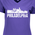 thumbnail image 4 of Inktastic Philadelphia Skyline Grunge Women's V-Neck T-Shirt, 4 of 5
